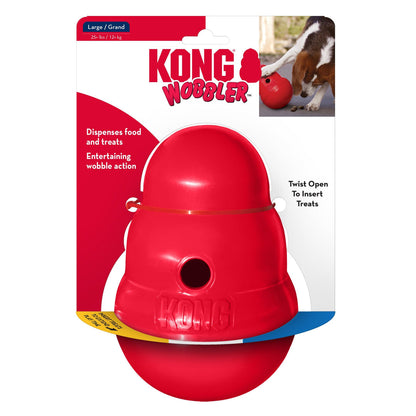 KONG Wobbler Food and Treat Dispenser Dog Toy Red Large