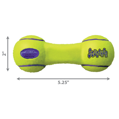 KONG AirDog Squeaking Tennis Dumbbell Dog Toy Small