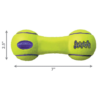 KONG AirDog Squeaking Tennis Dumbbell Dog Toy Medium