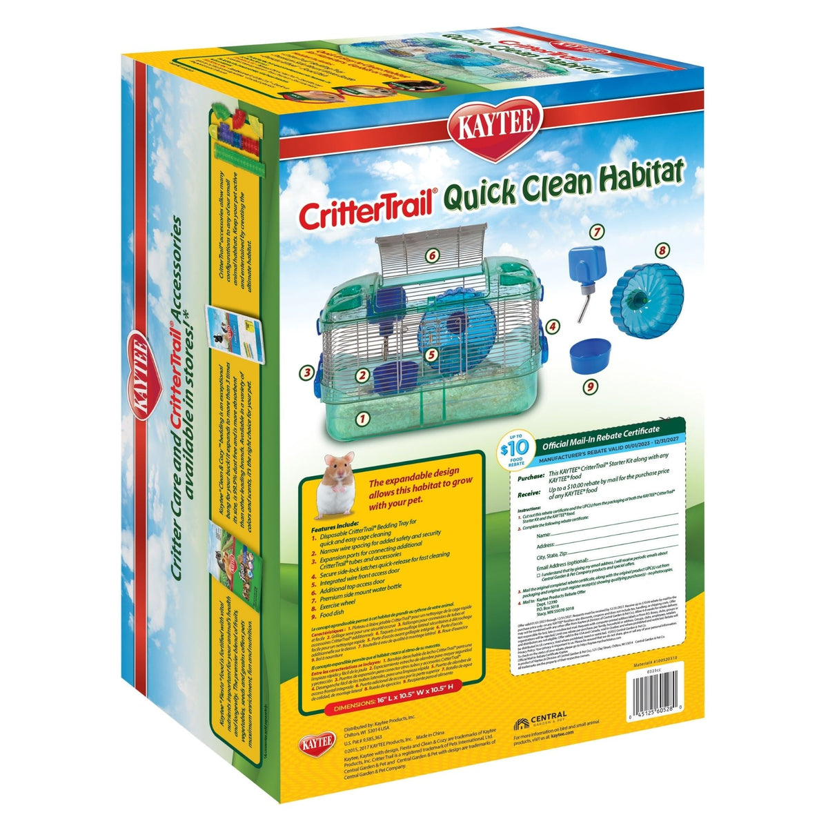Kaytee CritterTrail Quick Clean Habitat 1ea/16 in X 10.5 in X 10.5in.