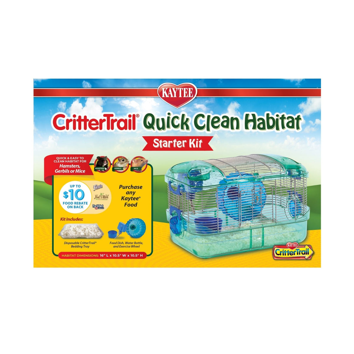 Kaytee CritterTrail Quick Clean Habitat 1ea/16 in X 10.5 in X 10.5in.