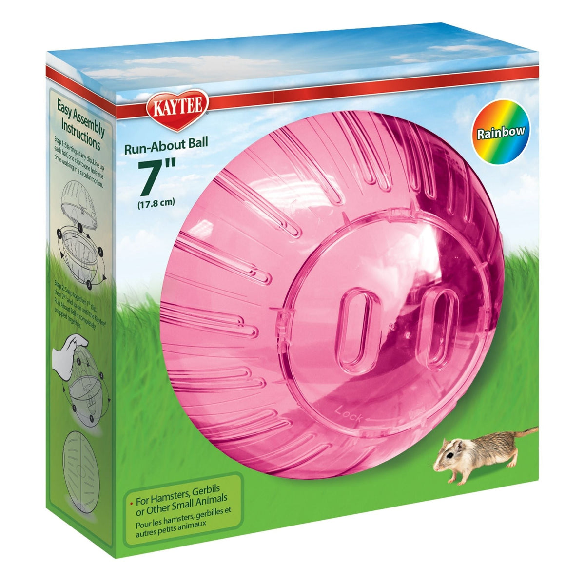 Kaytee Run-About Mini Exercise Ball Rainbow Rainbow 1ea/7in.
