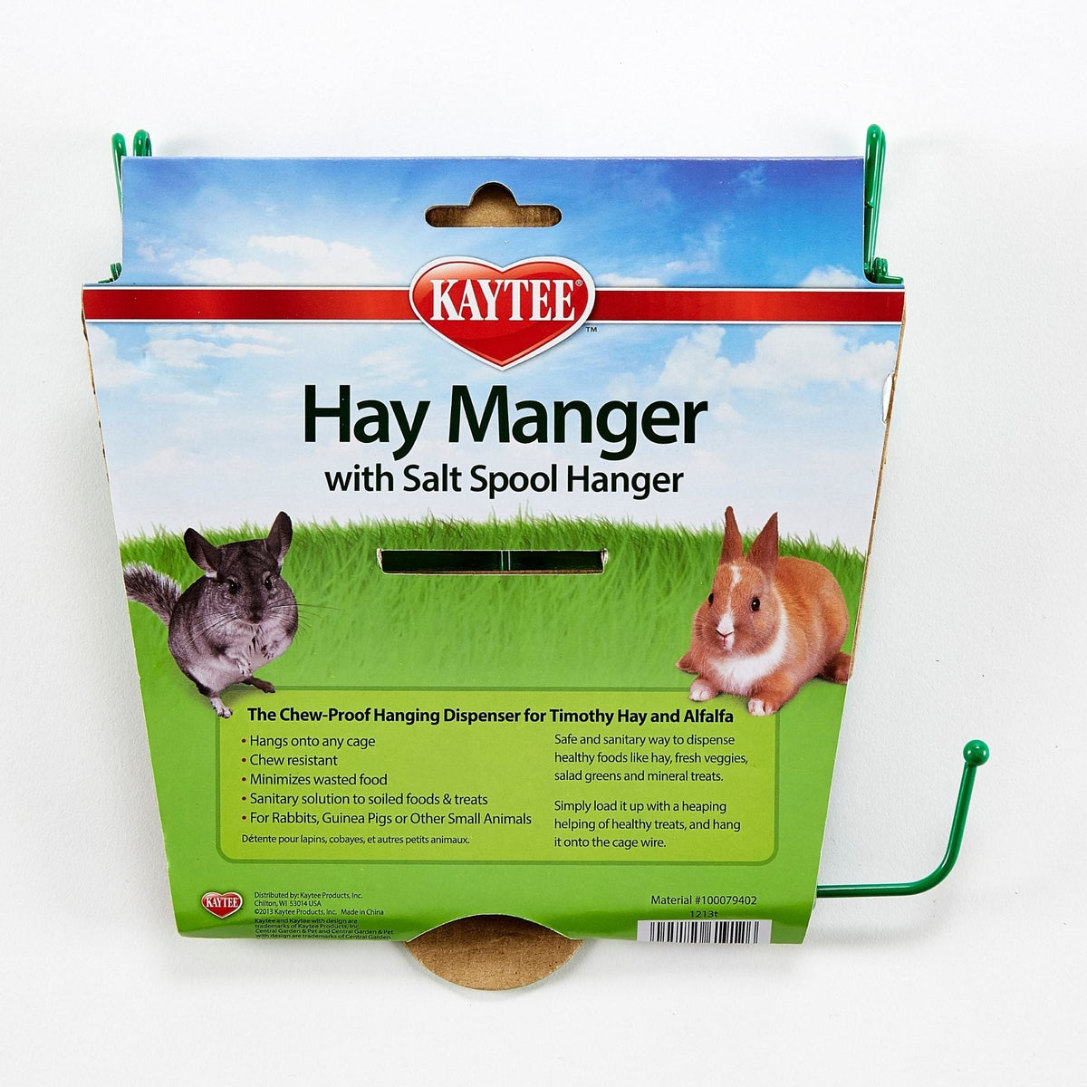 Kaytee Hay Manger Feeder With Salt Hanger Assorted 1ea/4in. X 8in. X 7.25in.