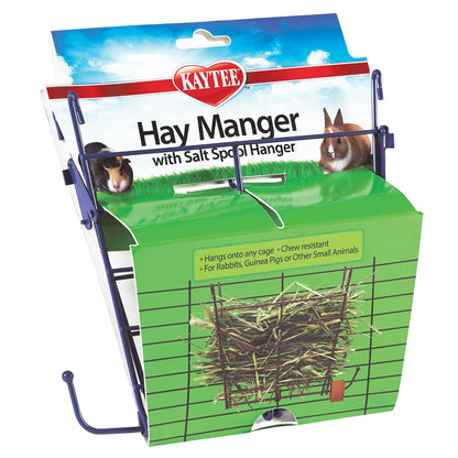 Kaytee Hay Manger Feeder With Salt Hanger Assorted 1ea/4in. X 8in. X 7.25in.