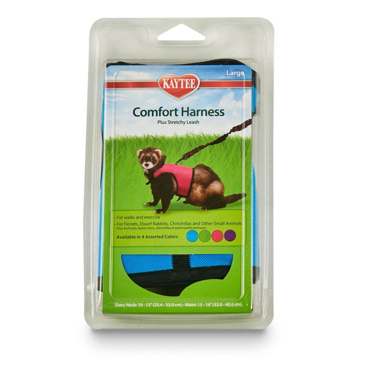 Kaytee Comfort Harness & Stretchy Leash Assorted 1ea/Large