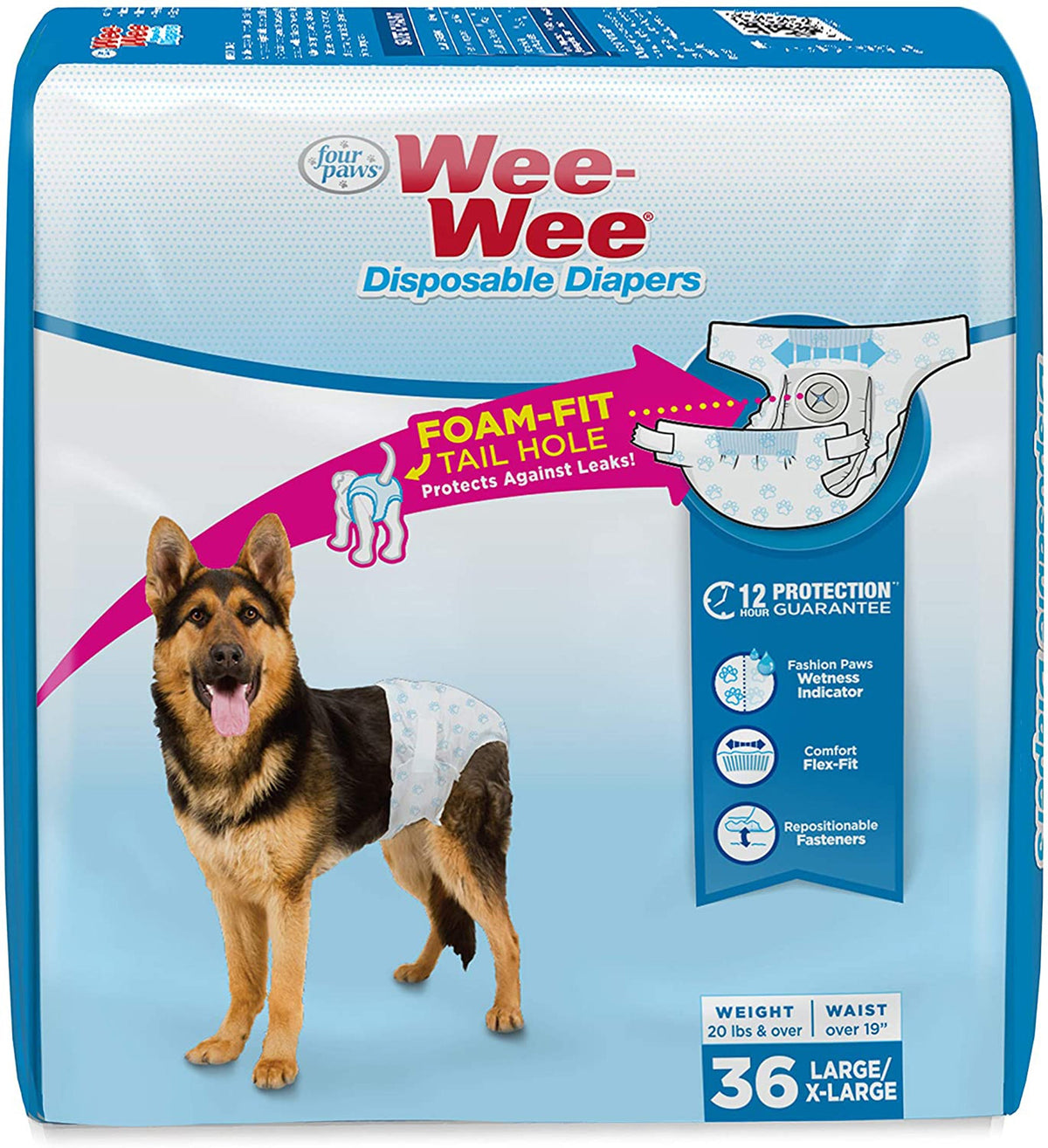 Four Paws Wee Wee Disposable Diapers Large/X-Large 36ct