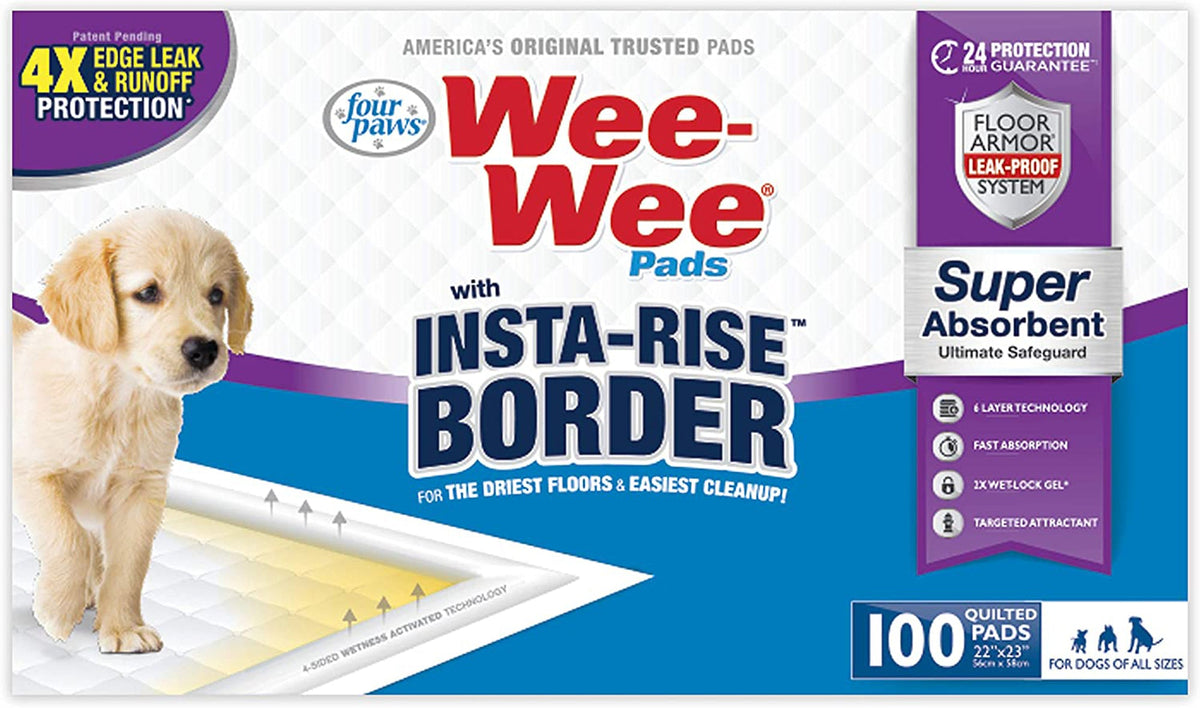Four Paws Wee Wee Pads with Insta-Rise Border 10ct