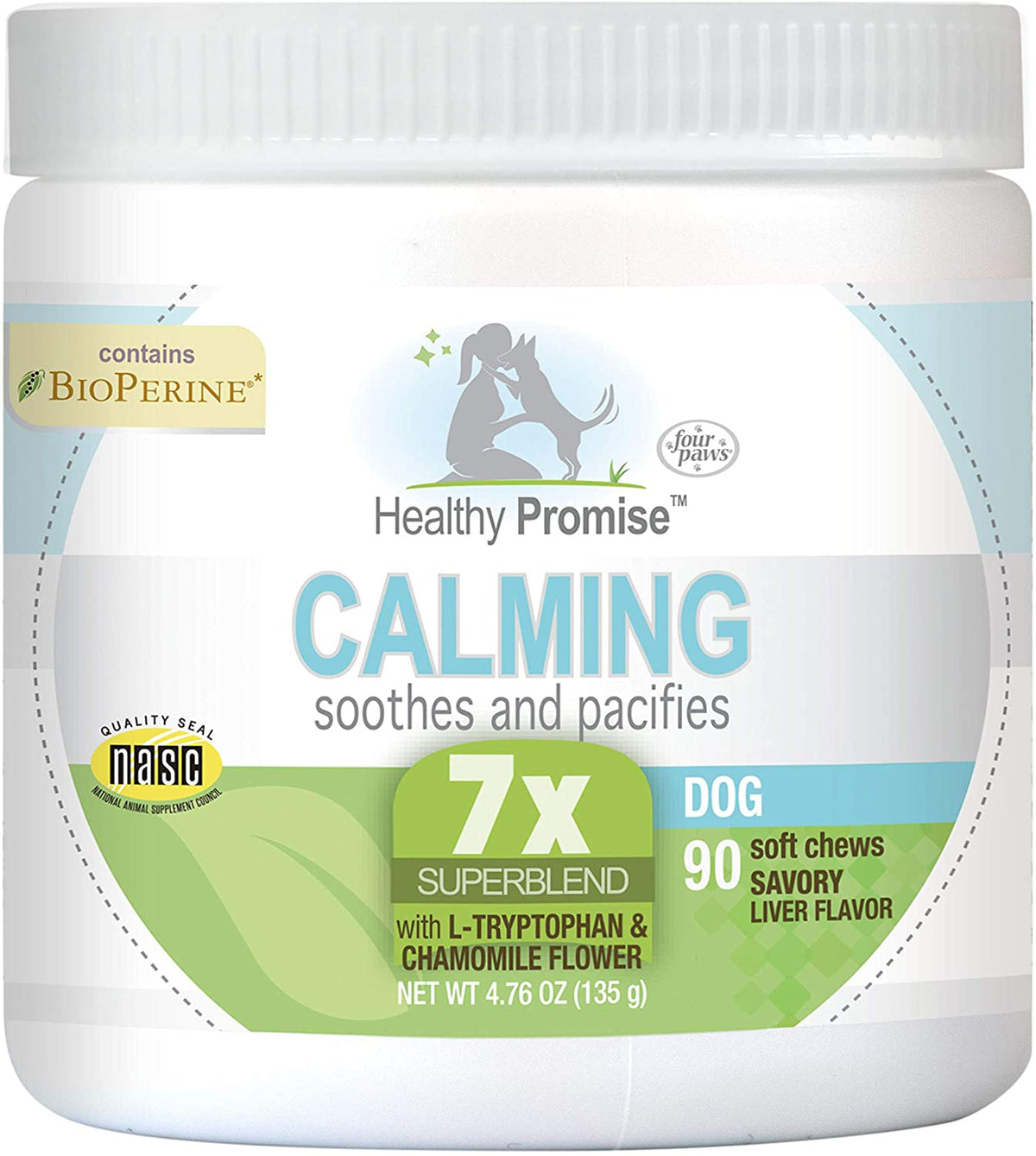 Four Paws Healthy Promise Calming Soft Dog Chew Liver Flavor 90ct