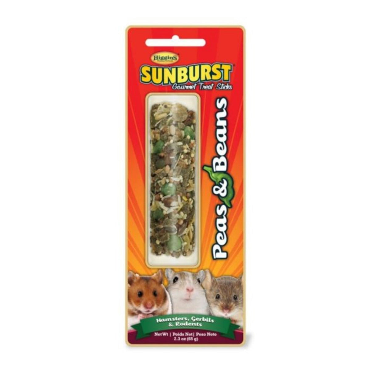 Higgins Sunburst Small Animal Treat Stick Peas/Beans 2.3oz.