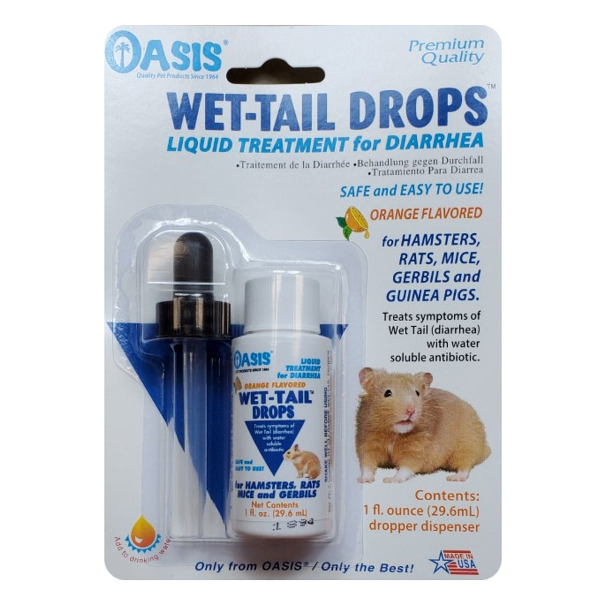Oasis Wet Tail Drops Diarrhea Treatment for Small Animals 1ea/1 floz.