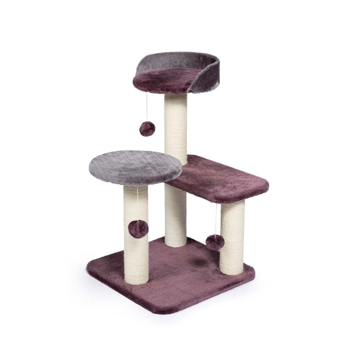 Prevue Pet Products Kitty Power Paws Play Place Gray, Plum 1ea/28.4 in