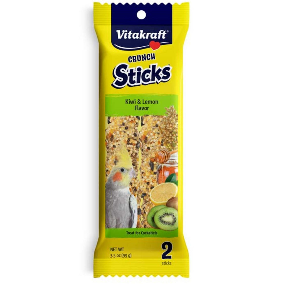 Vitakraft Crunch Sticks Kiwi & Lemon Flavor Cockatiel Treat 1ea/3.5oz., 2 ct
