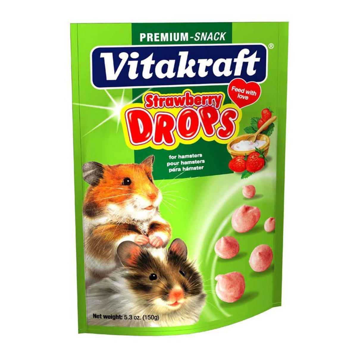 Vitakraft Drops w/Strawberry Treat for Hamsters 1ea/5.3oz.