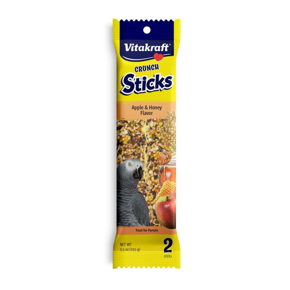 Vitakraft Crunch Sticks Apple & Honey Flavor Parrot Treat 1ea/5.5oz., 2 ct