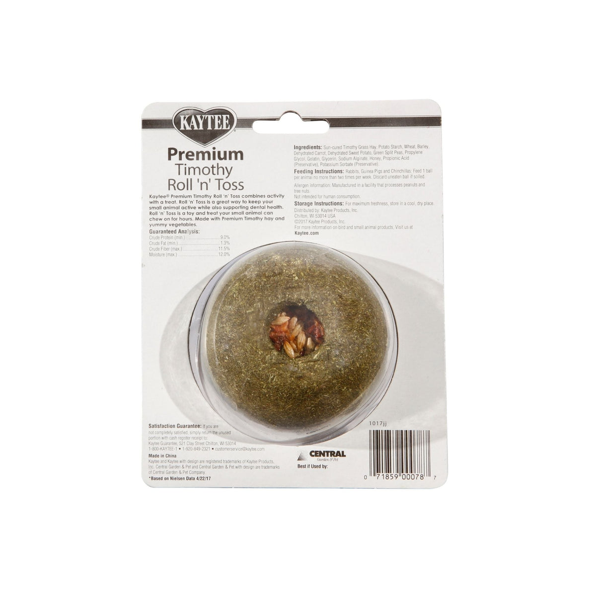 Kaytee Premium Timothy Roll'n'Toss Treat 1ea