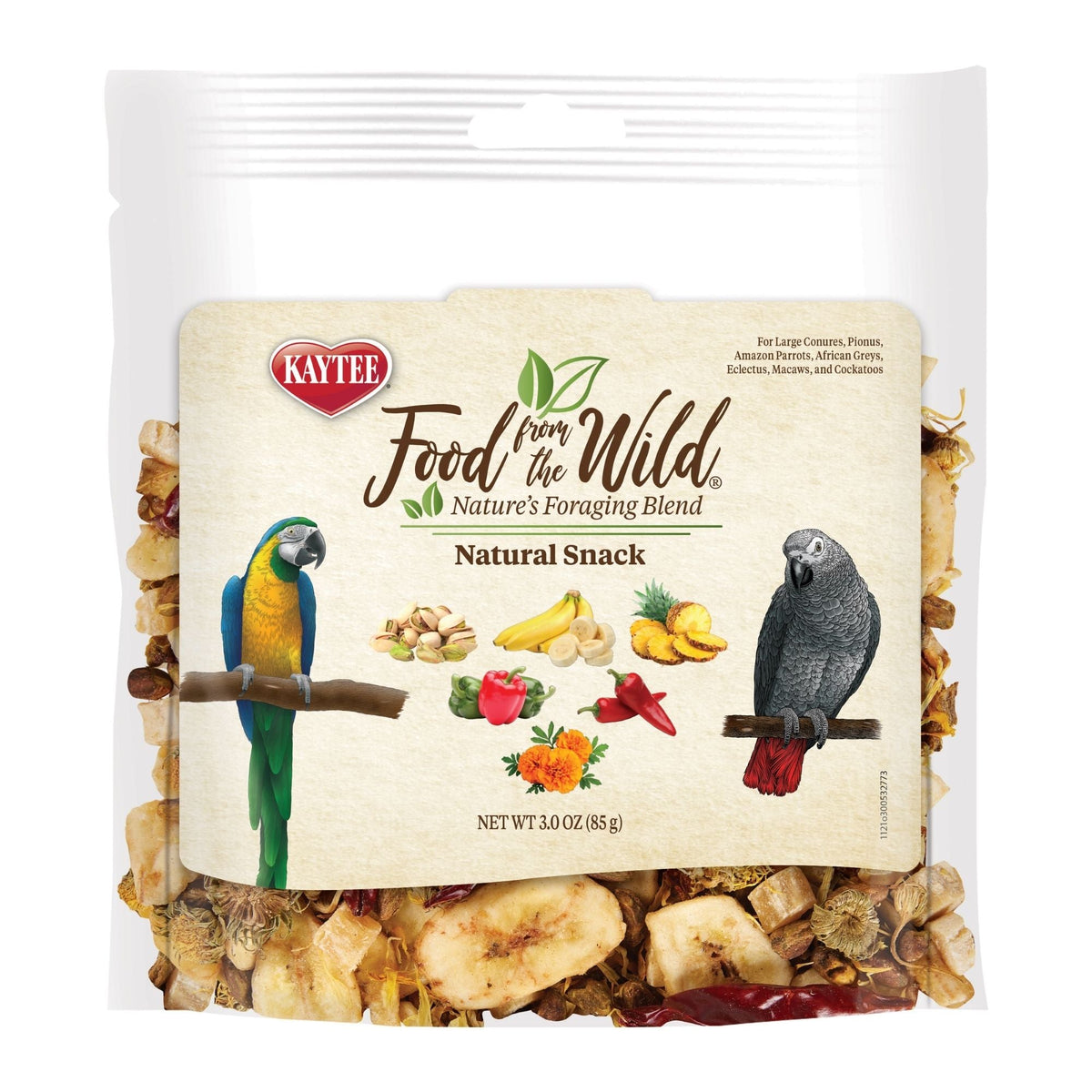 Kaytee Food from the Wild Natural Snack Med/Lrg Pet Bird 1ea/3oz.