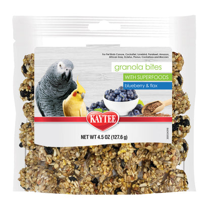 Kaytee Super Food Granola Bites Blueberry and Flax Seed Avian Treat 4.5oz