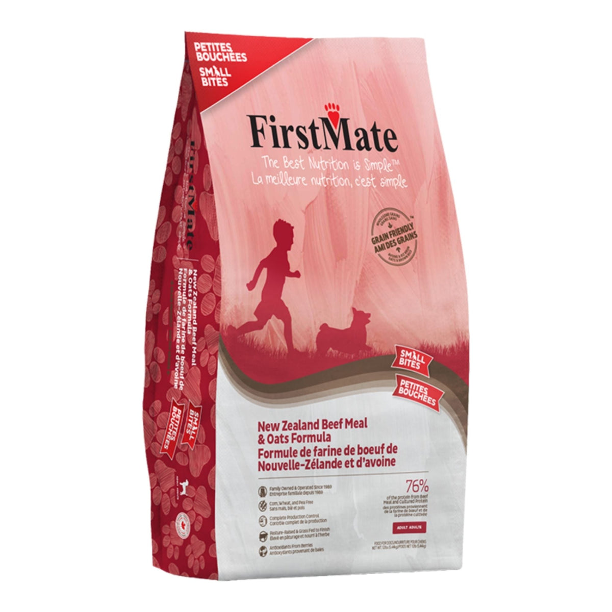Firstmate Dog Small Bites Grain Friendly New Zealand Beef & Oats 12lbs.