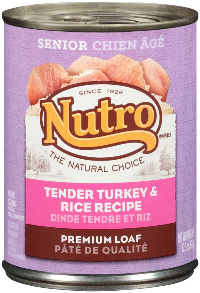 Nutro Tender Turkey,Sweet Potato & GreenBean Recipe Can Senior Dog Food 12ea/12