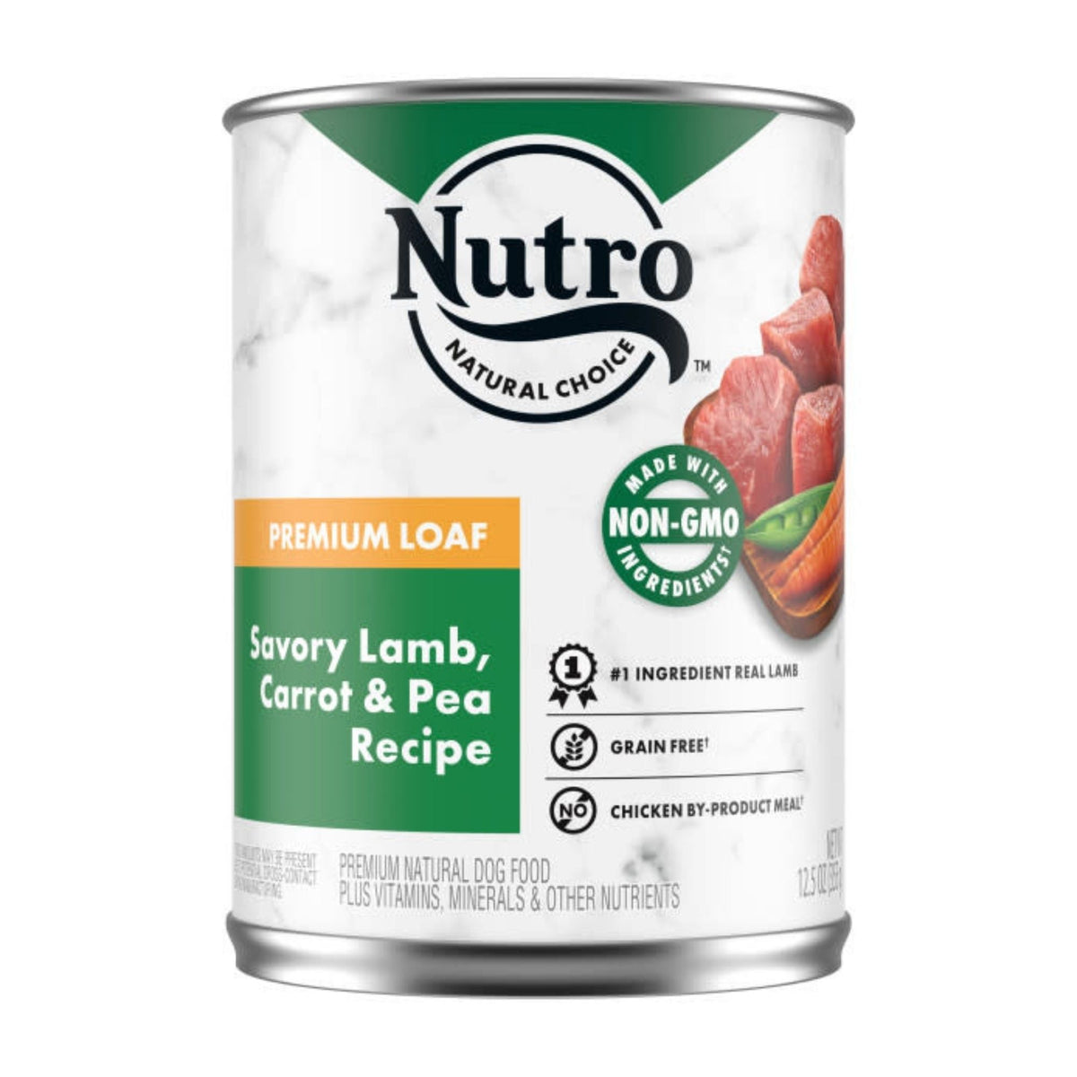 Nutro Products Premium Loaf Adult Wet Dog Food Savory Lamb, Carrot & Pea Recipe 12.5oz. (Case of 12)