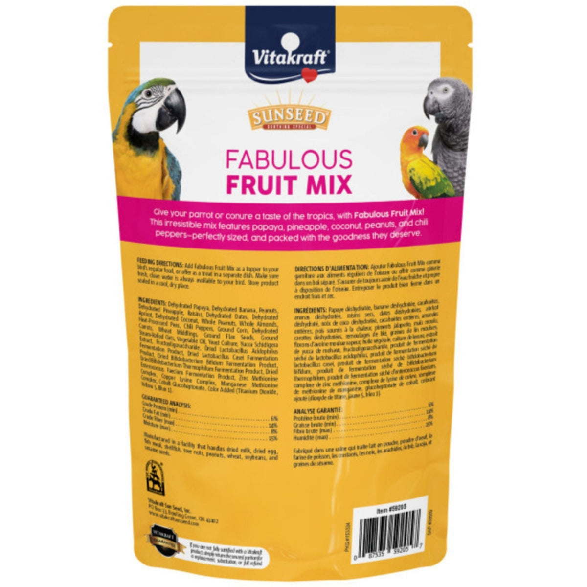 Sun Seed Fabulous Fruit Mix Parrot Treat 1ea/12oz.