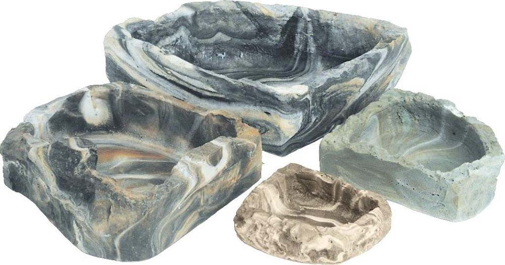Flukers Non-porous Food and Water Corner Bowl Multi-Color 6 in Medium