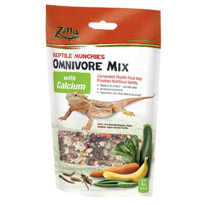 Zilla Reptile Munchies Omnivore Food Mix with Calcium 4oz
