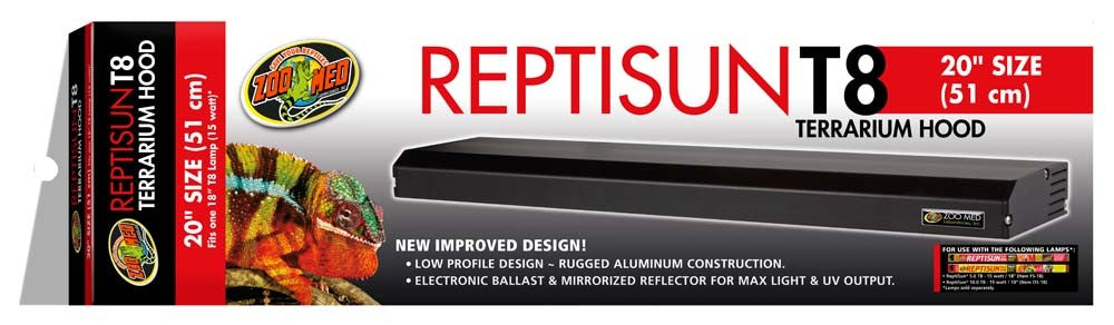 Zoo Med Reptisun T8 Terrarium Hood Hood Only Black 20 In