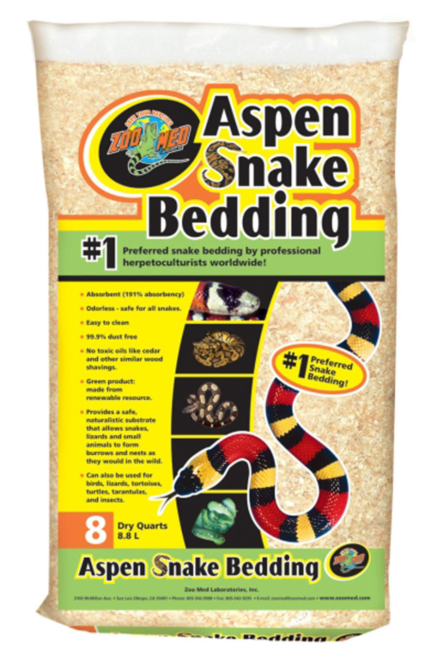 Zoo Med Aspen Snake Bedding 8qt