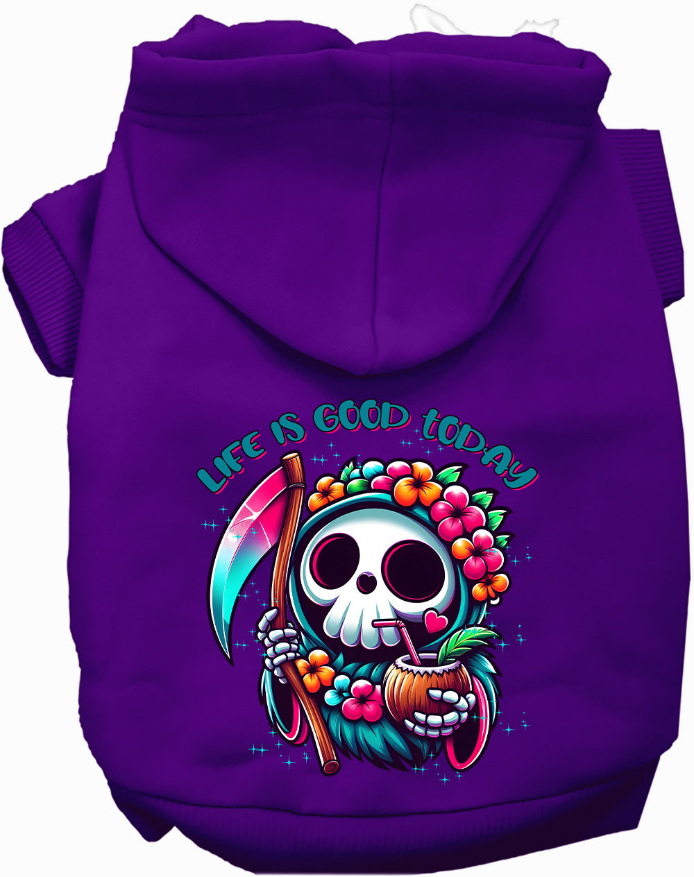 Tropical Grim Reaper Pet Hoodie