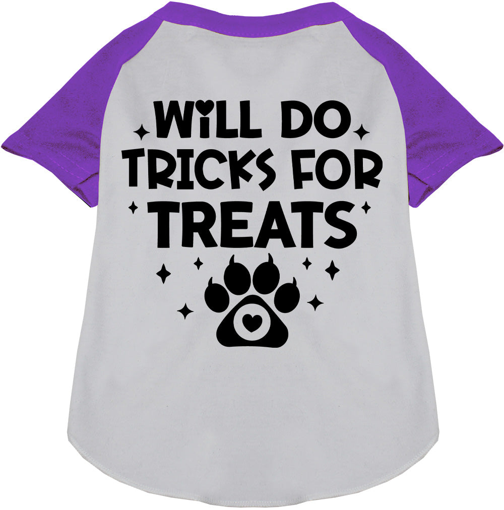 Will Do Tricks for Treats Pet Raglan Shirt