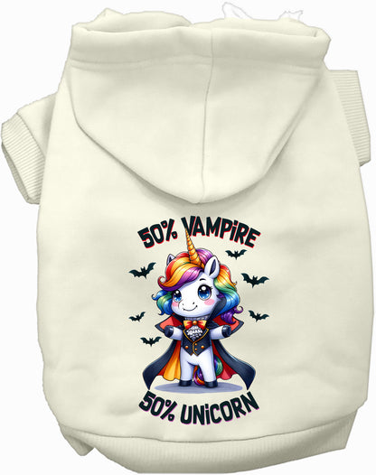 50 Percent Vampire and Unicorn Halloween Pet Hoodie