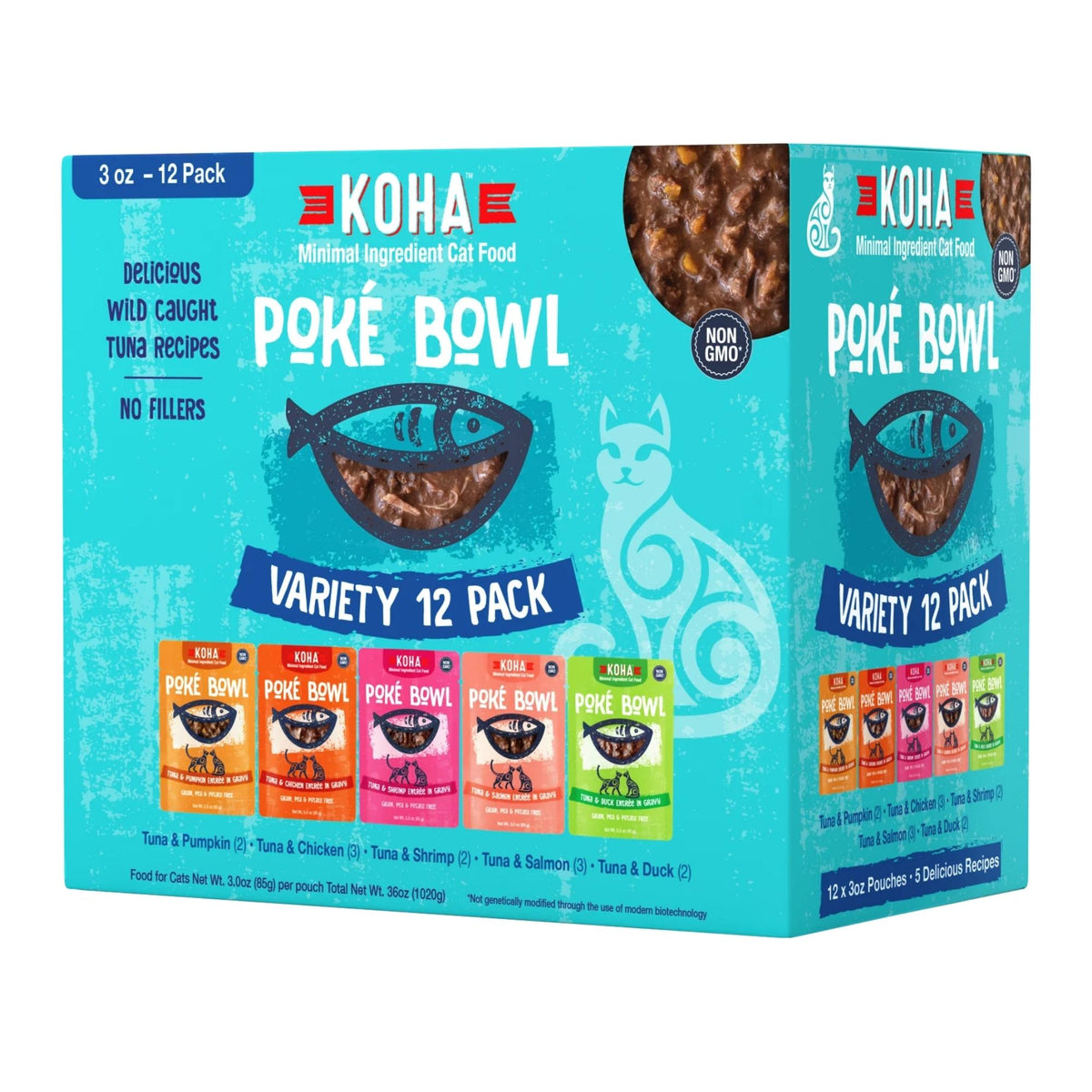 Koha Cat Grain Free Poke Bowl 3oz. Variety Pack (Case of 24)