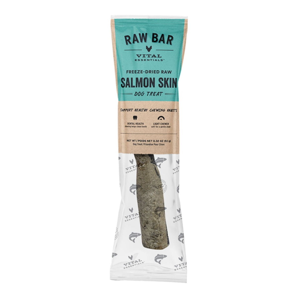 Vital Essentials Dog Raw Bar Freeze-Dried Raw Salmon Skin Treat 0.32oz. - (Case of 38)