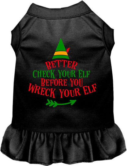 Check Your Elf Christmas Pet Dress