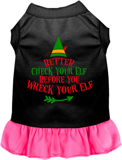 Check Your Elf Christmas Pet Dress