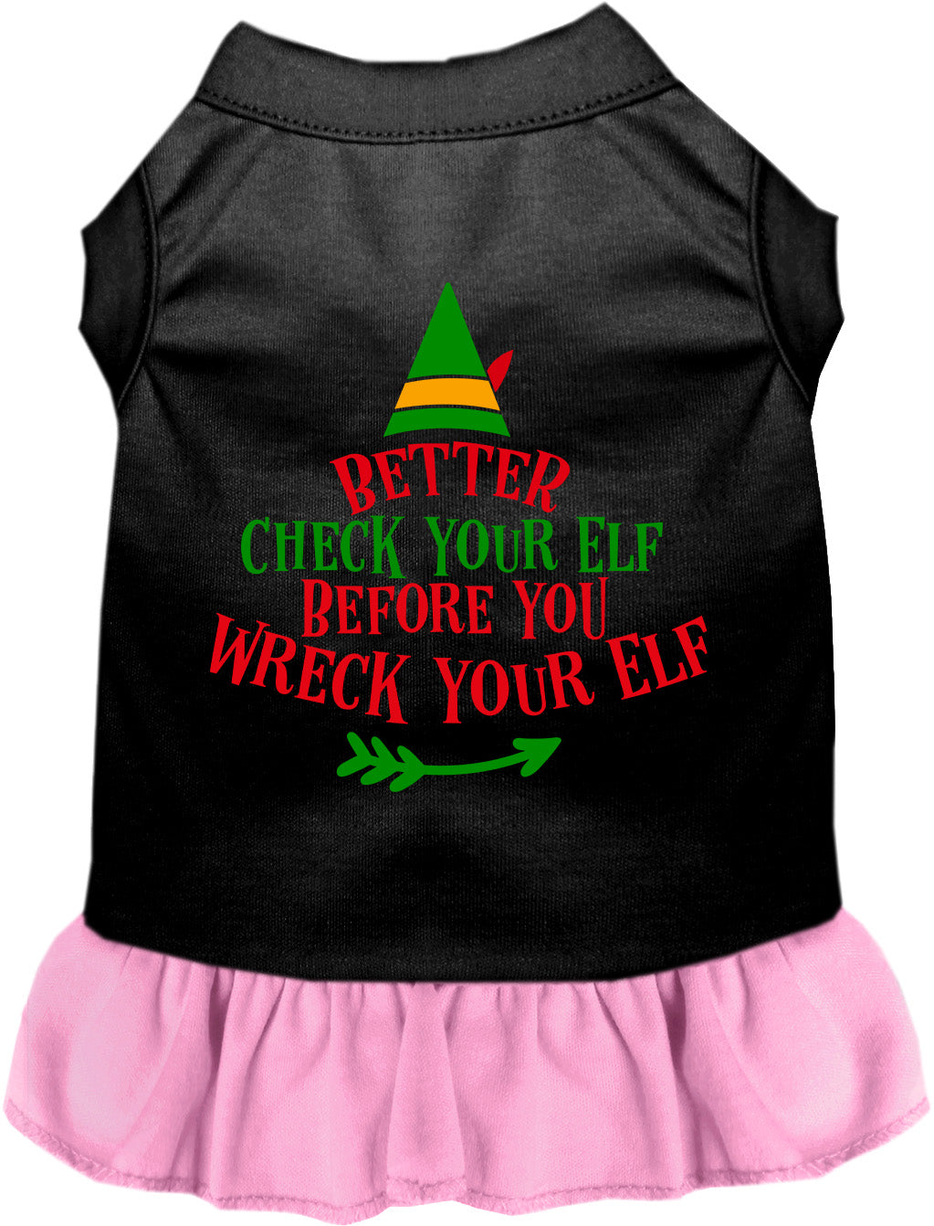 Check Your Elf Christmas Pet Dress