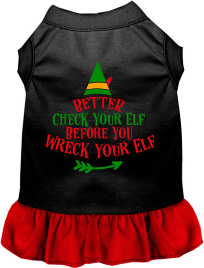 Check Your Elf Christmas Pet Dress