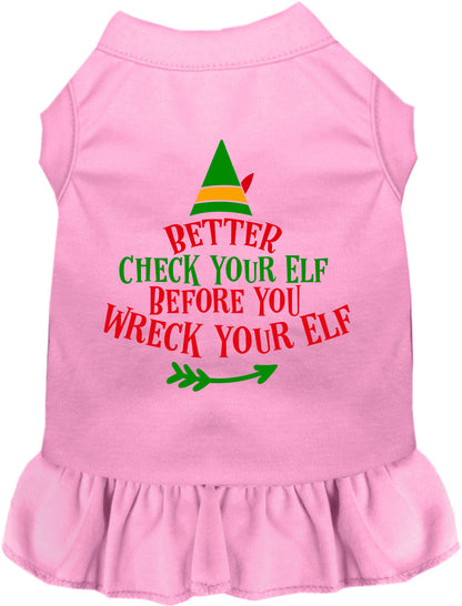 Check Your Elf Christmas Pet Dress