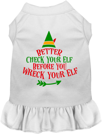 Check Your Elf Christmas Pet Dress