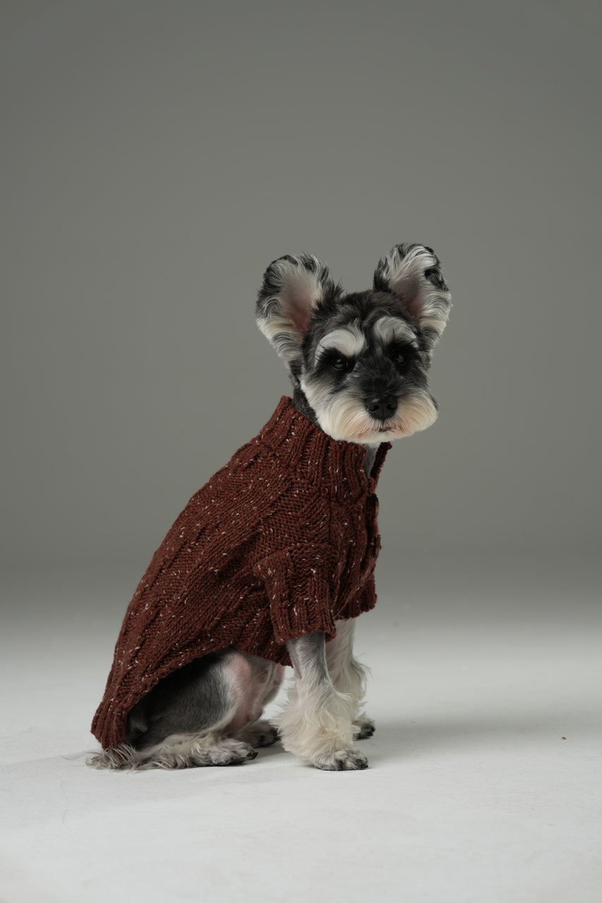 GLACIER PET SWEATER - BURGUNDY