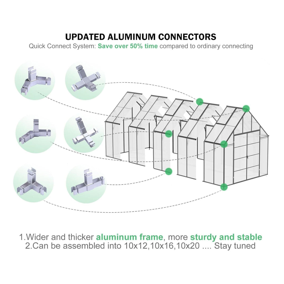 [10X20FT] Extra-Large Heavy-Duty Outdoor Backyard Greenhouse With Adjustable Roof Vents, 4MM (SAK59482)