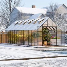 [10X28FT] Heavy-Duty Outdoor Aluminum Polycarbonate Greenhouse With Roof Vents And Swing Doors, 4MM (SAK24618)