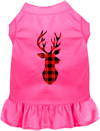 Buffalo Check Christmas Deer Pet Dress