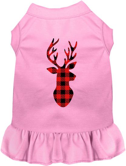 Buffalo Check Christmas Deer Pet Dress