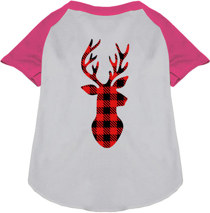 Buffalo Check Deer Pet Raglan Shirt