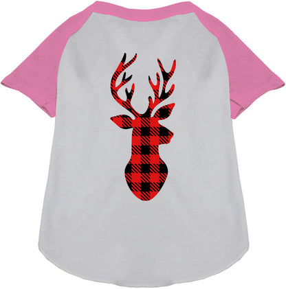 Buffalo Check Deer Pet Raglan Shirt