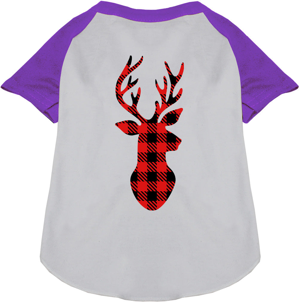 Buffalo Check Deer Pet Raglan Shirt