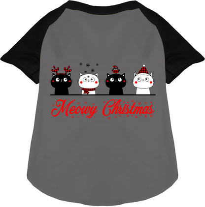 Meowy Christmas Pet Raglan Shirt