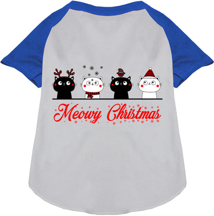 Meowy Christmas Pet Raglan Shirt